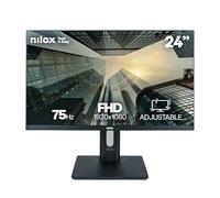 Nilox NXM24REGWEB01 Monitor 24 Pulgadas, Full HD, Pantalla PC 75Hz, Tecnología IPS, Conexiones HDMI, Reducción Luz Azul y Webcam. Base giratoria, ajustable, rotable e inclinable