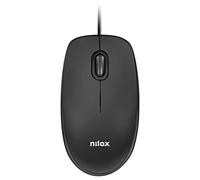 NILOX - Ratón con Cable USB, 1600 dpi, Negro