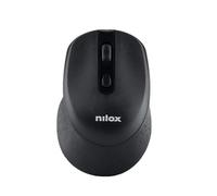 Nilox, Ratón inalámbrico silencioso 2,4 GHz, ratón ergonómico, Negro