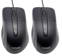 Nilox Raton MOUSB1001 USB 1000 dpi (Paquete de 2)