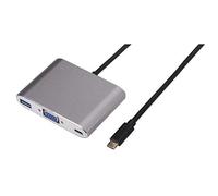 Nilox USB Type-C - VGA/USB Type-C/USB 3.0 M/F USB Tipo C VGA/USB Type-C/USB 3.0 Plata Cable de Interfaz