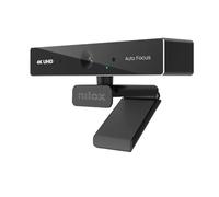 Nilox, Webcam 4K UHD, 30fps con Enfoque Automático, Micrófono Incorporado, Resolución Full HD, Ángulo de Visión 80º, Cable de 200 cm, Compatible con Windows y Mac OS, Plug&Play, Negro