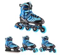 Nils Extreme Patines de Hockey sobre Hielo 4 en 1 Devin - Color: Negro/Azul - Tamaño: L (39-43)