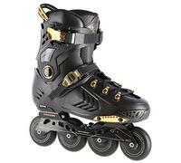 Nils Extreme Patines en línea para hombre y mujer - Patines en línea - Rodamientos ABEC9 - Adultos - Ruedas 85A - Patines en línea 39 - Negro y oro - NA20002