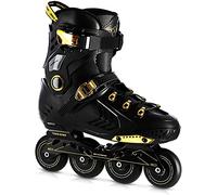 Nils Extreme Patines en línea para hombre y mujer, rodamientos ABEC9, ruedas en línea para adultos, 85A, patines 35, negro y dorado, NA20002