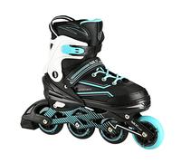 Nils Patines en línea ABEC7 para mujer, ajustables en línea para niños (negro, turco, 35-38)