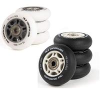 NILS - Ruedas para patines en línea con rodamiento de bolas, 4 unidades, PU, rodamientos ABEC 9, 64 - 80 mm, Blanco, 64mm
