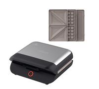 Nilson Life Sandwichera Grill para Bocadillos y Sandwich, Capacidad para 2 Sandwiches, Revestimiento Antiadherente, Placas Extraibles, NSM800EX, 800 W, Cable 80 cm, Inox