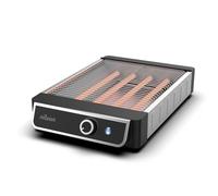 Nilson Life Tostador Plano de Pan, Horizontal, 1000 W, 6 Niveles de Tostado, Control Manual, Temporizador Digital, Tuesta y Cancela, Bandeja Recogemigas, Fácil Limpieza, NTS1000FL4, Cable 75 cm, Inox