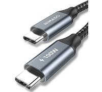 NIMASO Cable USB C a USB C(1M) 100W 20V/5A, Cable Trenzado de Nailon Tipo C a Tipo C Compatible con iPad Pro 2018,MacBook pro,iPhone 15/15 Pro,Galaxy S23/S22/S21,Huawei Matebook,Google Pixel 2XL,etc