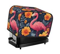 Nimbisense Funda para tostadora con estampado de flamenco rosa, 2 rebanadas, cubierta para electrodomésticos pequeños con bolsillos, protección contra el polvo y las huellas dactilares