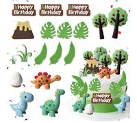 NimblusToy Decoracion Tartas Cumpleaños, 18Pcs Decoracion Tarta Dinosaurios, Reutilizable, para Niños y Niñas, Suministros para Fiestas de Cumpleaños, Adorno de Pastel de Bricolaje