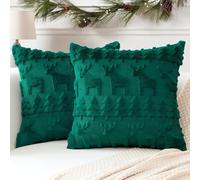 NimblusToy Fundas Cojines Navidad, Funda Cojin 45x45cm, Fundas de Cojín Árbol de Navidad Estrella, Decoración Navideña, Cojines Decorativos para Sofá Cama Hogar Navideña Vacaciones (Verde) -C