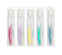 NIMBUS Extra Soft Toothbrushes (Regular Size Head), Periodontist Design Tapered Bristles for Sensitive Teeth & Receding Gums (5 Pack, Colors May Vary)
