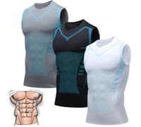 Nimedala Coreflex Camiseta, Coreflex Camiseta Adelgazante, Vitalvest Abnehmweste, Ionic Shaping Vest Men and Women (Gris-A+Blanco-A+Negro-A,3XL)