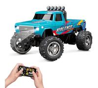 Nimedala Mini Coche RC, Mini Monster Truck RC, Monster Truck de Control Remoto, aleación a Escala 1/64, 2.4 GHz, Velocidad/dirección Ajustables y Recargable (Without Trailer,Blue)