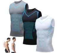 Nimedala Vitafit Camiseta, Vitafit - Camiseta De Tirantes Moldeadora De Postura, Cómodo y de Secado rápido (Gris-A+Blanco-A+Negro-A,S)