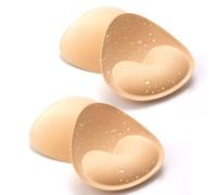 Nimiah conjunto de traje de baño impermeable con copas adhesivas, copas adhesivas push-up para mujeres, con costuras acolchadas para bikini, traje de baño deportivo adecuado, beige, A
