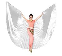 Nimiman Disfraz de danza del vientre profesional egipcio para mujer con alas (plata)