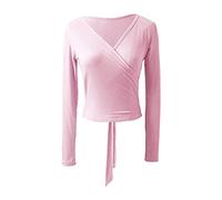Nimiya Chaqueta Danza Ballet Baile Latino Mujer Top Manga Larga Elegante Cárdigan Capa Abrigo Yoga Gimnasia Bolero Abrigo Corto Disfraz de Bailarina para Vestido Rosa XL