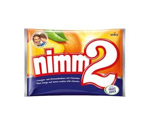 nimm2 Caramelos Duros Rellenos - Formato Ahorro 1 kg - 2 Variedades - Sabor Naranja y Limón - Con Vitaminas y Zumo de Fruta - Sin Gluten y Veganos - Sin Colorantes ni Conservantes - Para Compartir