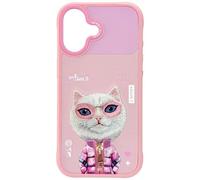 NIMMY Friends Cool & Cute 2.0 - Funda con imán para iPhone 17 de 6.3 pulgadas, color rosa, diseño de gato rico y bella - N-KMLL-IP17-04