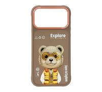 NIMMY Friends Cool & Cute 2.0 - Funda con imán para iPhone 17 Pro Max de 6.9 pulgadas, color marrón y naranja, N-KMLL-IP17-PRO-MAX-011-B