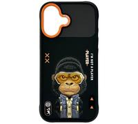 NIMMY Friends Cool & Cute 2.0 Gorilla - Funda con imán para iPhone 17 de 6.3 pulgadas, color negro y naranja - N-KMLL-IP17-016