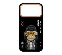 NIMMY Friends Cool & Cute 2.0 Gorilla - Funda con imán para iPhone 17 Pro Max de 6.9 pulgadas, color negro y naranja - N-KMLL-IP17-PRO-MAX-016