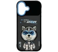 NIMMY Friends Cool & Cute 2.0 Husky - Funda con imán para iPhone 17 de 6.3 pulgadas, color gris y azul - N-KMLL-IP17-017-A