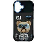 NIMMY Friends Cool & Cute 2.0 Little Rich Tycoon Dog - Funda con imán para iPhone 17 de 6.3 pulgadas, color negro y azul - N-KMLL-IP17-01