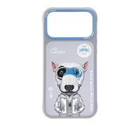 NIMMY Friends Cool & Cute 2.0 Terrier - Funda para teléfono móvil con imán para iPhone 17 Pro Max de 6.9 pulgadas, color gris y azul - N-KMLL-IP17-PRO-MAX-019-A