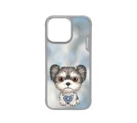 NIMMY Friends Funda Big-Eye Cute Pets para iPhone 16 Pro, Gray Yorkie