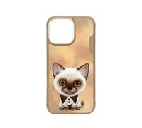 NIMMY Friends Funda Big-Eye Cute Pets para iPhone 16 Pro MAX, Brown Siamese Cat