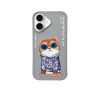 NIMMY Friends Funda Little Hipster Man Glasses para iPhone 16, Gris