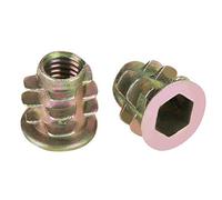 Nimoa 50 piezas Tuerca insertada, M5 * 10 mm Aleación de zinc Cabeza hexagonal Tuercas para muebles roscadas inserto madera