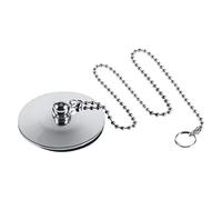 NIMOA Fregadero Stopper - Cromo del Fregadero de Cocina Baño Bañera Cubierta de Desagüe Tapón de Metal Sólido Plug Residuos con Cadena, Cadena Tapon Fregadero