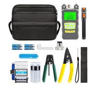 Nimomo Kit Fibra óptica, 15 Piezas Kit De Herramientas De Fibra FTTH Kit De Herramientas De Fibra óptica Con -70 to +10dB Medidor De Potencia De Fibra óptica Y Localizador De Fallas Visuales