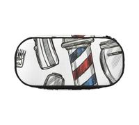 NImongt Barber Shop - Estuche para lápices con estampado monocromático, para guardar artículos escolares, maquillaje, viajes, oficina, clase, Black, Talla única, Organizador de bolsas