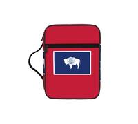 NImongt Bolsa de almacenamiento de la Biblia con estampado de bandera del estado de Wyoming para organizar las Escrituras de viaje a la iglesia, accesorio eclesiástico
