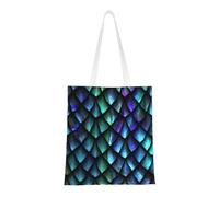 NImongt Bolsa de lona ligera con estampado de escamas de dragón mágico en 3D, cómoda, para la playa, compras, gimnasio, oficina, a la moda