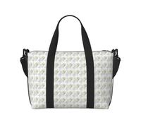 NImongt Bolsa de viaje de mano versátil con diseño de ramas verdes y plantas naturales blancas (1) bolsa de mano ligera para fin de semana, escapadas a la playa, viajes al gimnasio