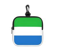 NImongt Bolsa organizadora cuadrada ligera con estampado de bandera de Sierra Leona, bolsa organizadora de cosméticos de viaje para oficina en casa