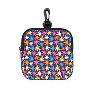 NImongt Bolsa organizadora cuadrada ligera y colorida con patrón de malas hierbas, bolsa organizadora de cosméticos de viaje para oficina en casa