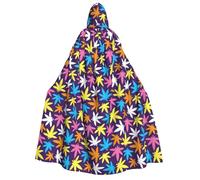 NImongt Capa con capucha con estampado de malas hierbas y colores brillantes para hombres y mujeres, disfraz de cosplay, traje de fiesta, carnaval, festival