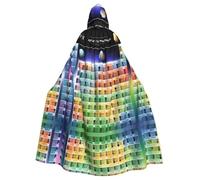 NImongt Capa con capucha unisex con estampado de tabla periódica de elementos para cosplay, carnaval, bruja, suministros de fiesta temática