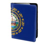 NImongt Cartera de viaje con diseño de bandera del estado de New Hampshire de 5.5 pulgadas, para hombres y mujeres, negocios, ocio, viajes, Black, Talla única