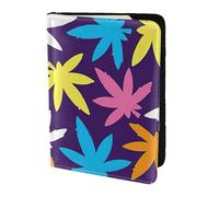 NImongt Cartera de viaje de 5.5 pulgadas con estampado de malas hierbas y colores brillantes para hombres y mujeres, negocios, ocio, viajes, Black, Talla única