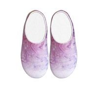 NImongt Colorido mármol pastel rosa azul púrpura estampado interior zapatillas lavables para mujeres y hombres, zapatos de hotel elegantes para invitados
