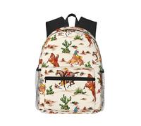 NImongt Cowboy Ride Horse Print Unisex Cómoda Ligera Casual Mochila Viajes Viajes Deportes al Aire Libre